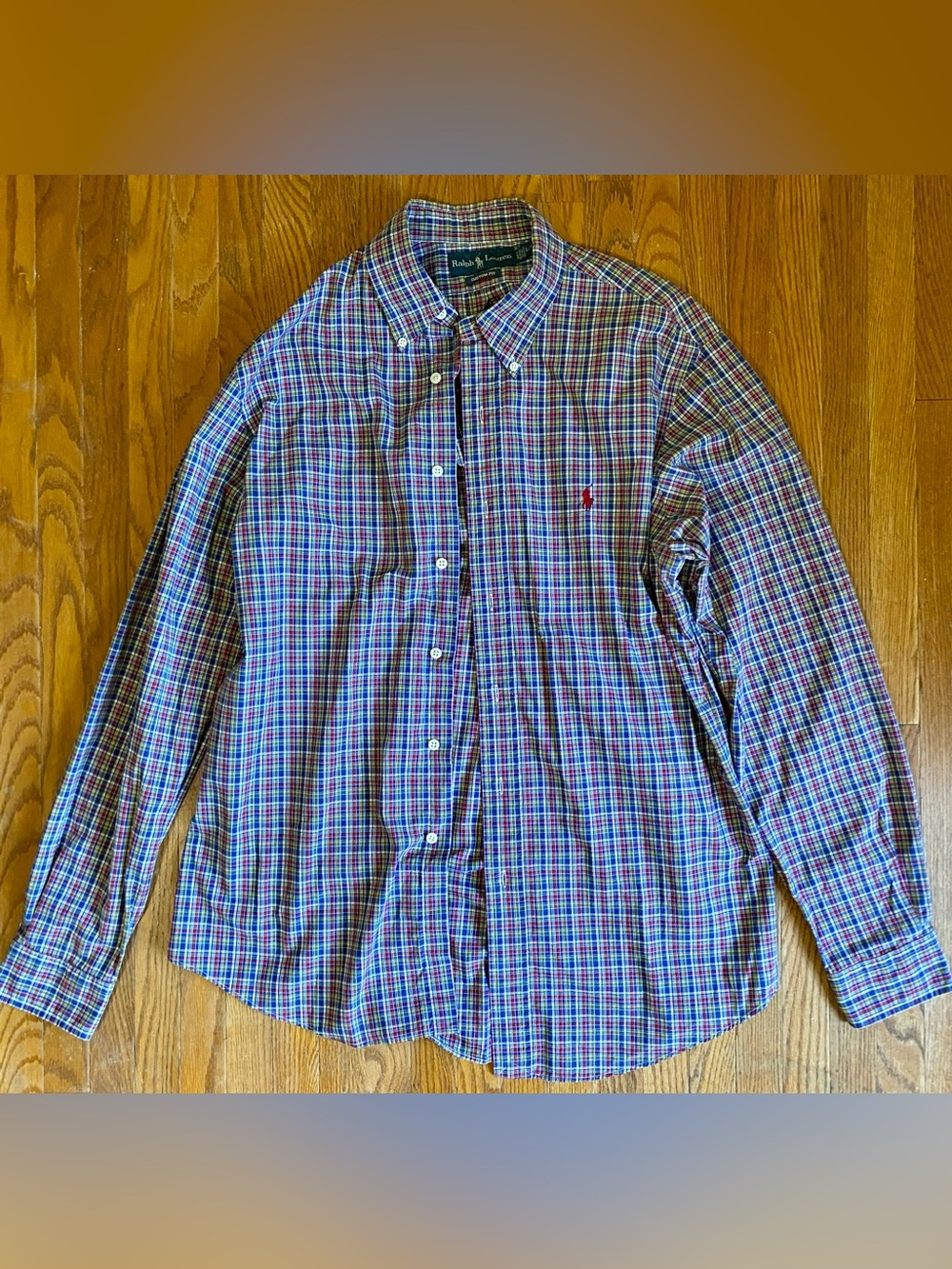 Polo Ralph Lauren Men’s Multicolor Plaid Button-Down Shirt- Custom Fit Large